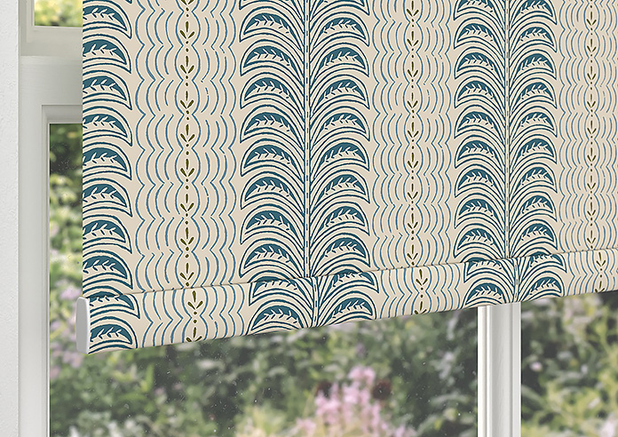 Land & Shore Fintra Stripe (Blackout), Teal - Roller Blind - Image 4